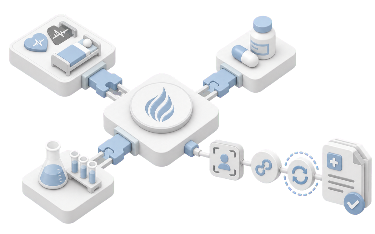 Isometric illustration for FHIR integration for healthcare products: a production-first guide