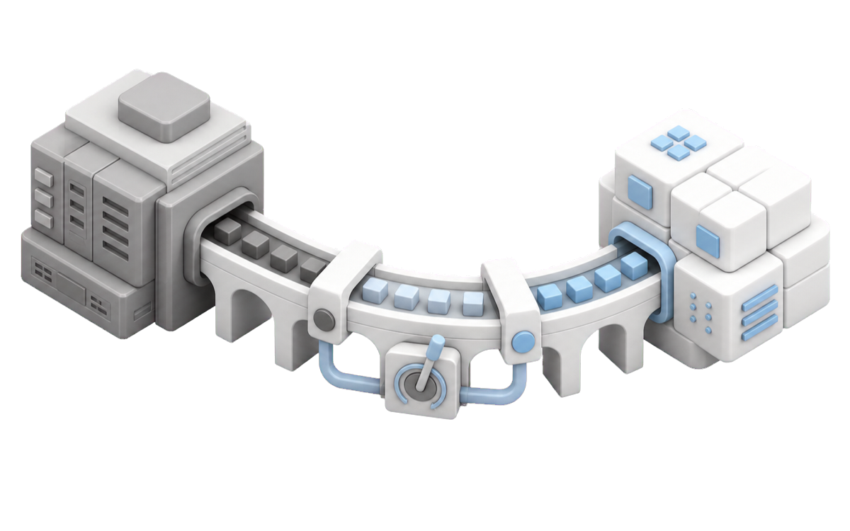Isometric illustration for Fintech legacy system modernization without a risky big-bang rewrite