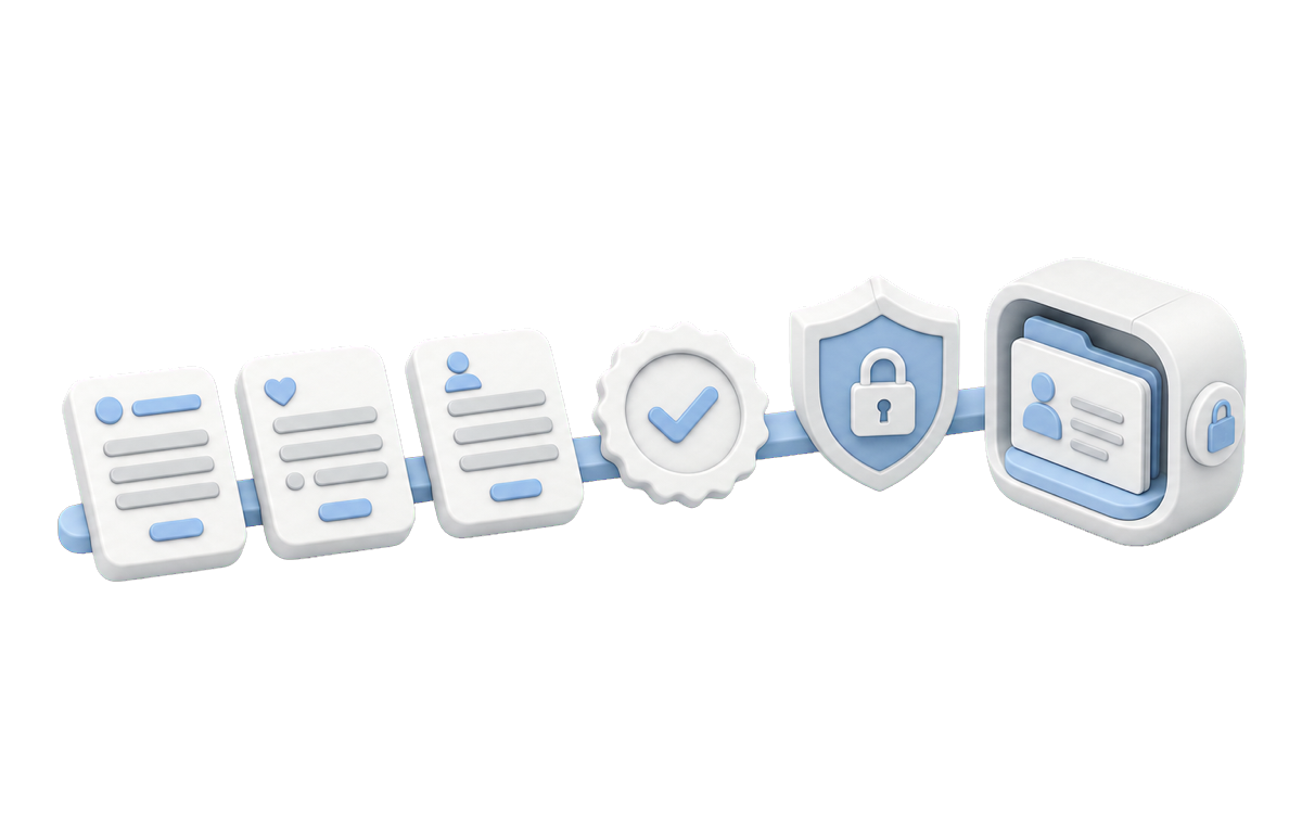 Isometric illustration for Building HIPAA-compliant patient intake software patients will finish