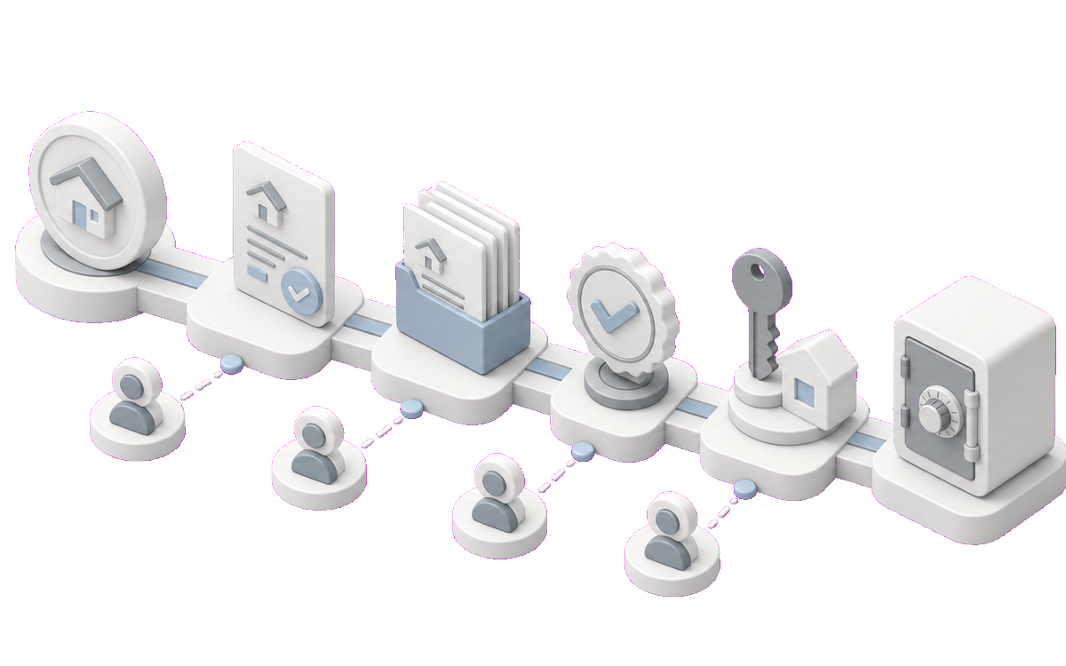 Isometric illustration for Real estate transaction management software that keeps deals moving