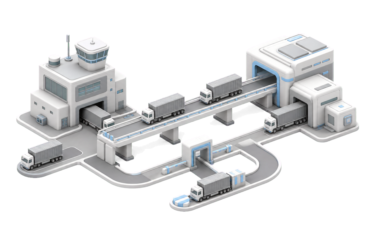 Isometric illustration for Transportation management system modernization without stopping freight