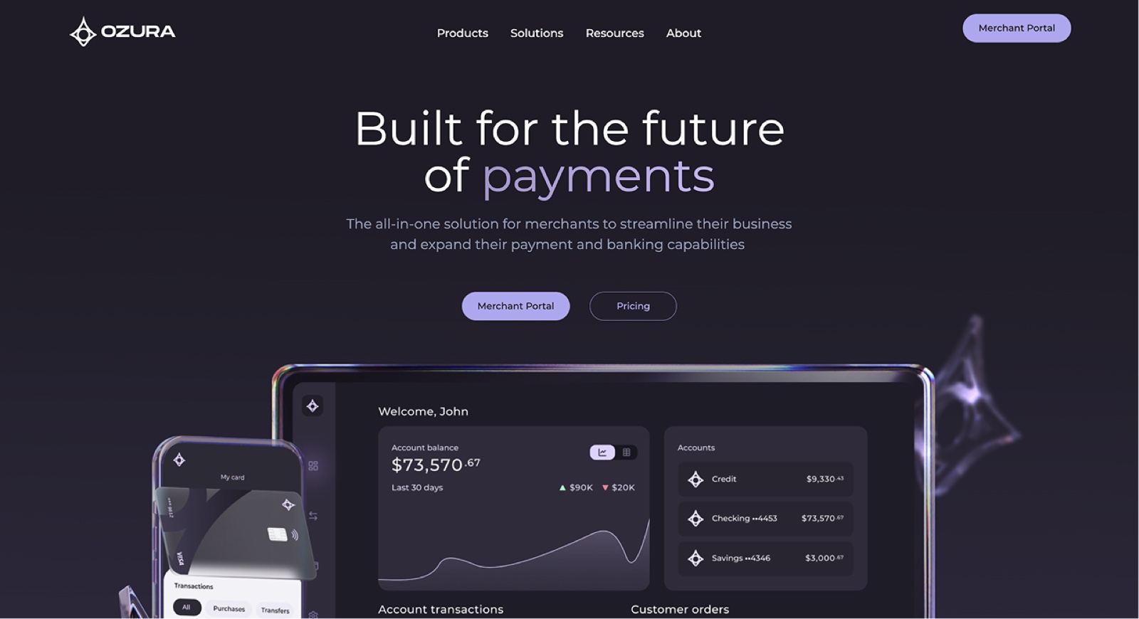 OzuraPay merchant payments portal